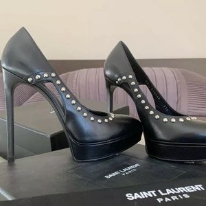 Saint Laurent Paris Pumps Platforms Black 37 1/2